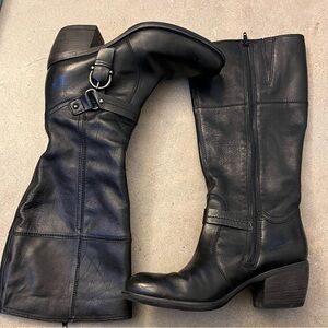 Clarks black leather boots
